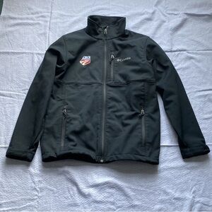 Columbia US Ski Team Jacket Water Resistant Full Zip Chest Pocket Black Men’s M